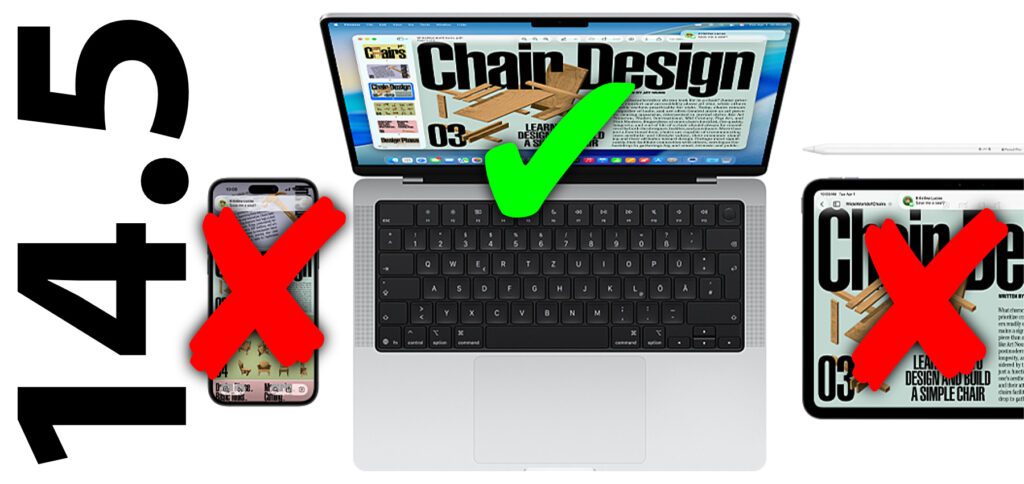 Numbers, Pages und Keynote 14.5 gibt es offiziell nur noch für den Mac. In den iOS- und iPad App Stores wird nur noch die Version 15 angeboten.