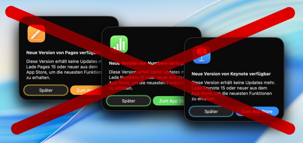 Wie deaktiviere ich die neue Pages / Numbers / Keynote Update-Hinweismeldung? Die Antwort auf diese Frage gibt es in dieser Anleitung für macOS.