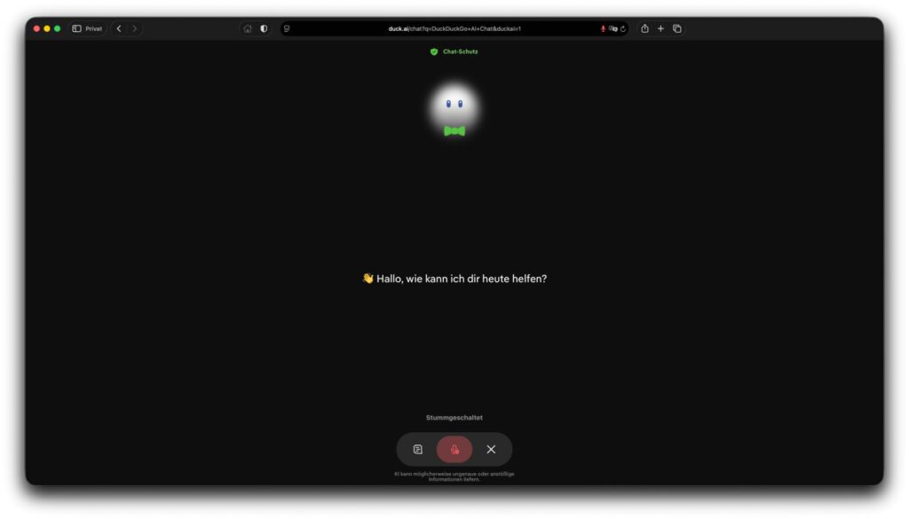 DuckDuckGo erweitert sein Duck.ai-Angebot um AI Voice Chats. Diese sind nach Angaben der Webseite privat und anonym.
